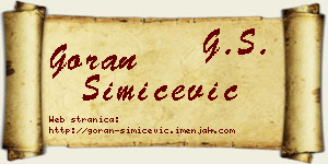 Goran Simićević vizit kartica